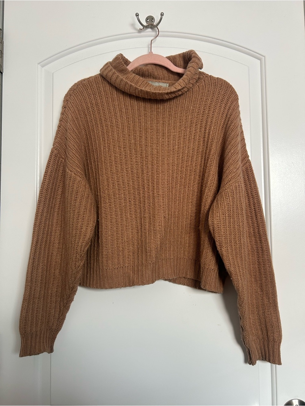 Lovers + Friends On the Road Chunky Knit Turtleneck Sweater Angora Blend 90s